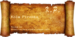 Kolm Piroska névjegykártya