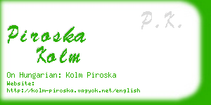 piroska kolm business card